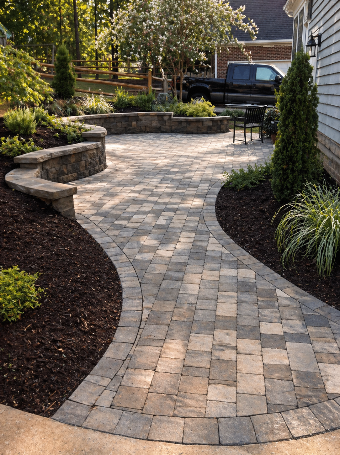 Paver patio and walkway installation by Golden Level